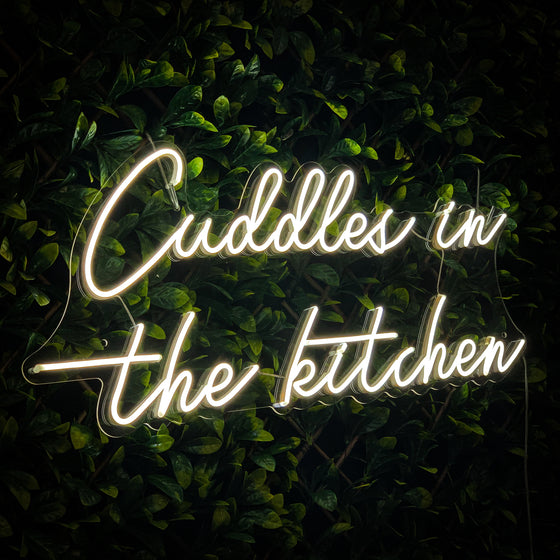 CUDDLES IN THE KITCHEN Neon Sign - Marvellous Neon